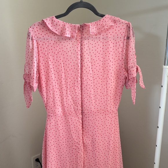 Lulus polka dot midi dress high low Galentines dress - Picture 13 of 16